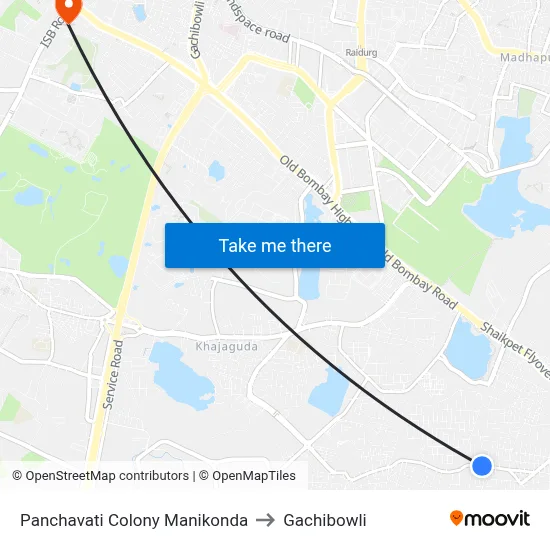 Panchavati Colony  Manikonda to Gachibowli map