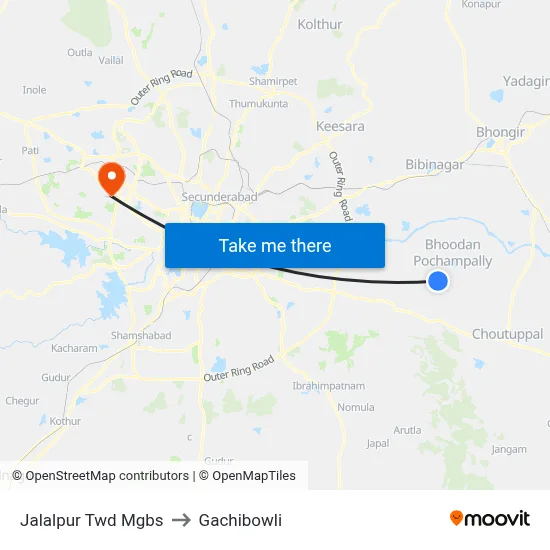Jalalpur Twd Mgbs to Gachibowli map