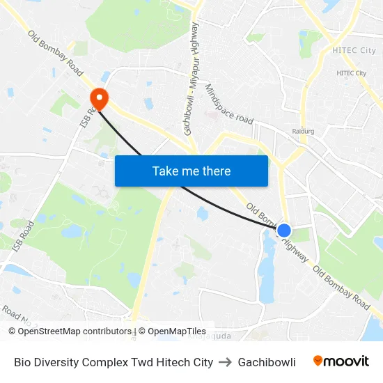 Bio Diversity Complex Twd Hitech City to Gachibowli map