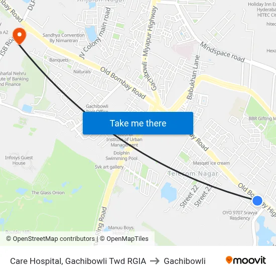 Care Hospital, Gachibowli Twd RGIA to Gachibowli map