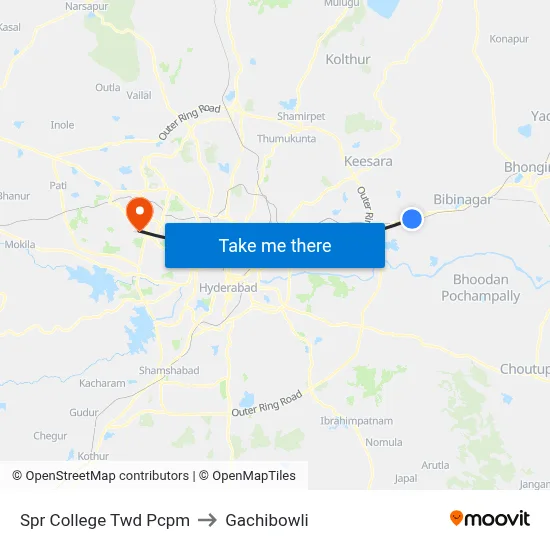 Spr College Twd Pcpm to Gachibowli map