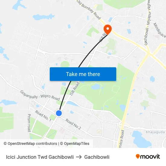 Icici Junction Twd Gachibowli to Gachibowli map