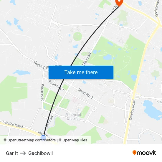 Gar It to Gachibowli map