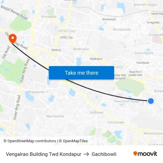 Vengalrao Building Twd Kondapur to Gachibowli map