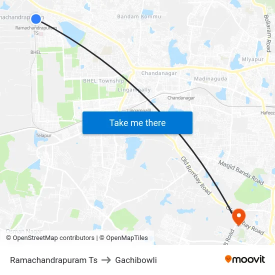 Ramachandrapuram Ts to Gachibowli map