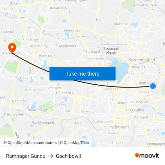 Ramnagar Gundu to Gachibowli map