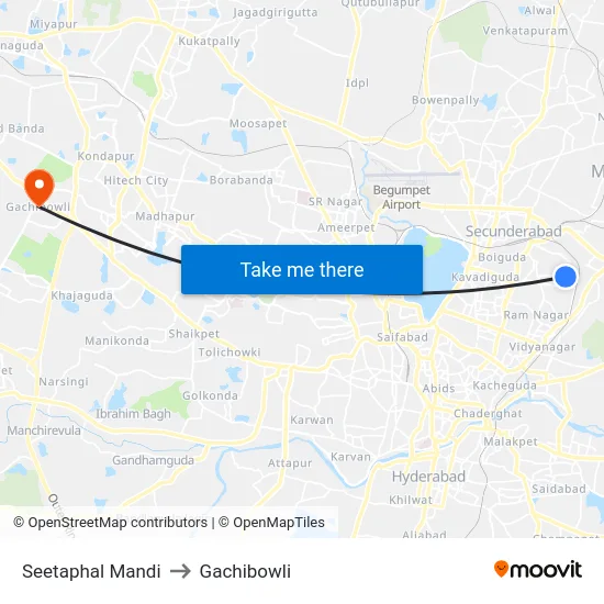 Seetaphal Mandi to Gachibowli map