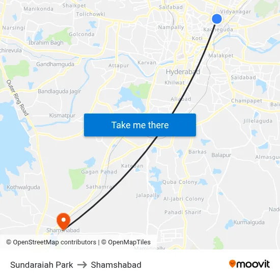 Sundaraiah Park to Shamshabad map