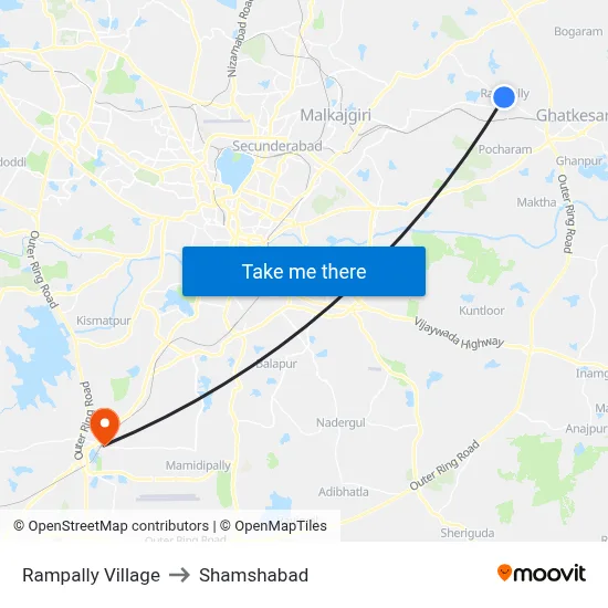 Rampally Village Twd ECIL to Shamshabad map