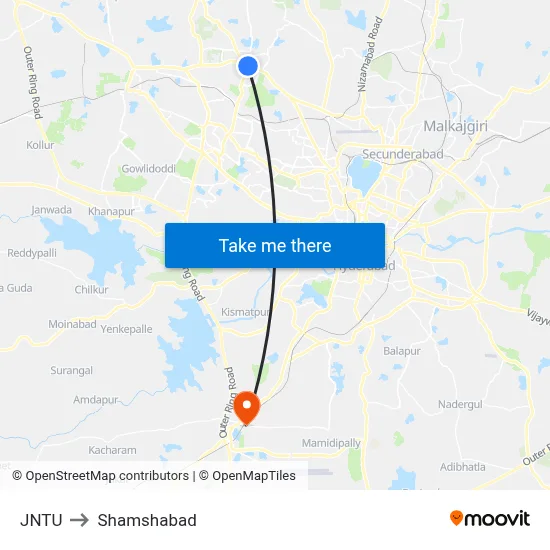 JNTU to Shamshabad map