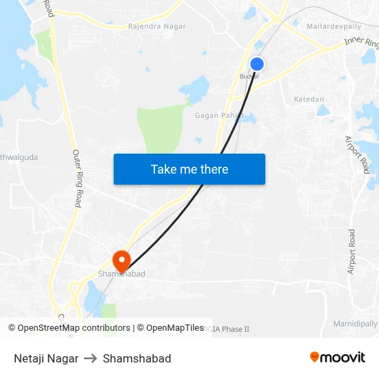 Netaji Nagar to Shamshabad map