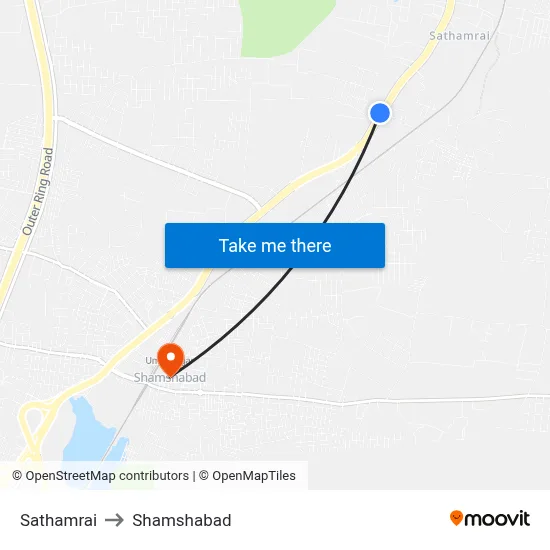 Sathamrai to Shamshabad map