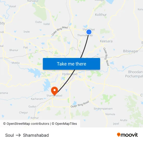 Soul to Shamshabad map
