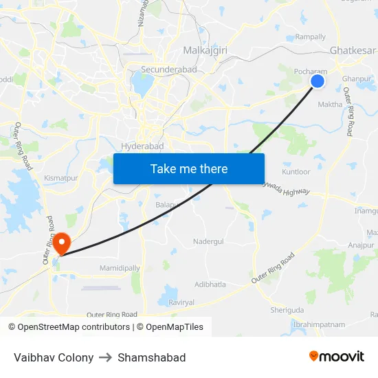 Vaibhav Colony to Shamshabad map