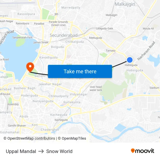 उप्पल मंडल to स्नो वर्ल्ड map