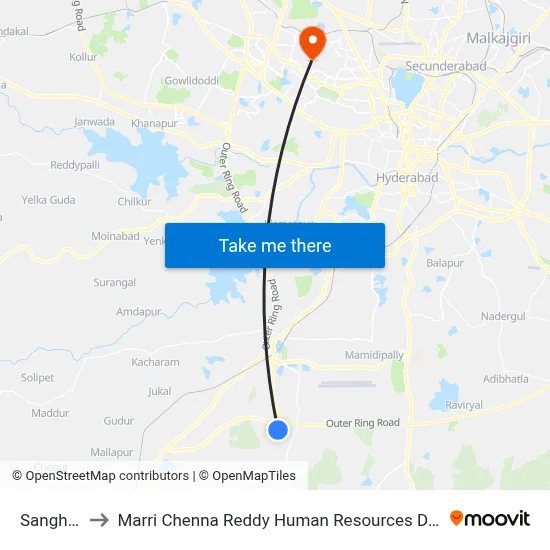 Sanghiguda to Marri Chenna Reddy Human Resources Development Institute map