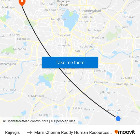 Rajivgruhakalpa to Marri Chenna Reddy Human Resources Development Institute map