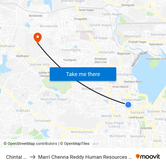 Chintal Basthi to Marri Chenna Reddy Human Resources Development Institute map