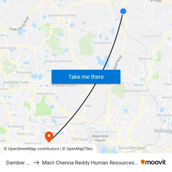 Damber Factory to Marri Chenna Reddy Human Resources Development Institute map