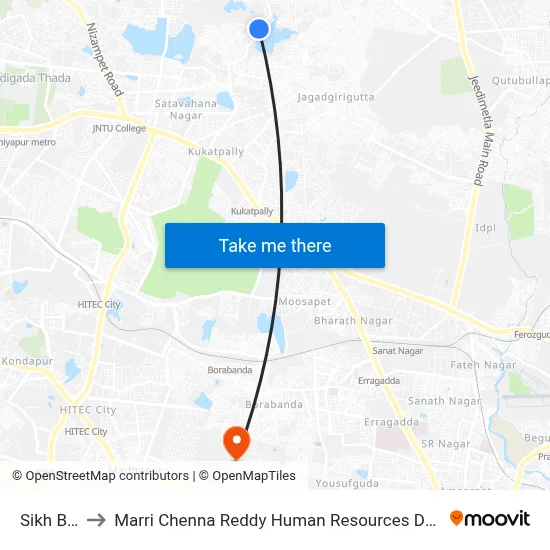 Sikh Basthi to Marri Chenna Reddy Human Resources Development Institute map