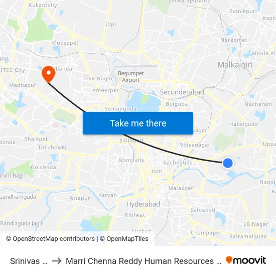 Srinivas Puram to Marri Chenna Reddy Human Resources Development Institute map