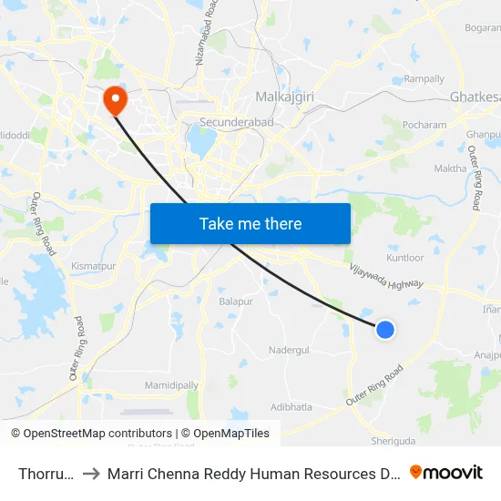 Thorrur-Hyd to Marri Chenna Reddy Human Resources Development Institute map