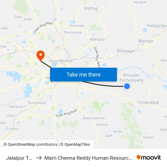 Jalalpur Twd Mgbs to Marri Chenna Reddy Human Resources Development Institute map