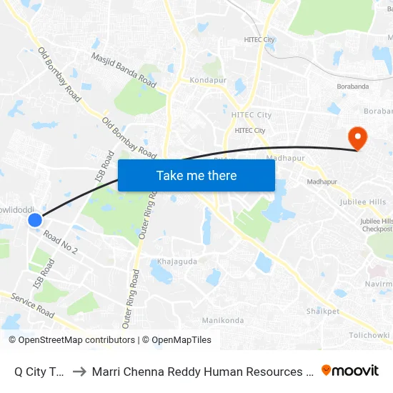 Q City Twd Mp to Marri Chenna Reddy Human Resources Development Institute map