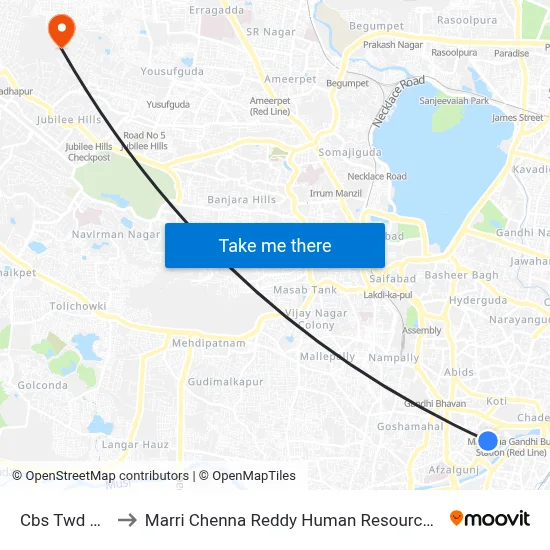 Cbs Twd Afzalgunj to Marri Chenna Reddy Human Resources Development Institute map