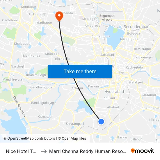Nice Hotel Twd Vattepally to Marri Chenna Reddy Human Resources Development Institute map