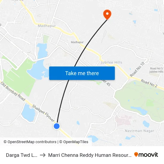 Darga Twd Lingampally to Marri Chenna Reddy Human Resources Development Institute map