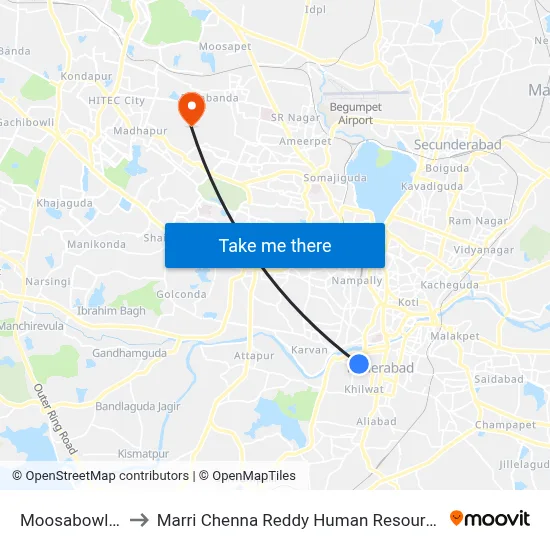 Moosabowly Twd Cbs to Marri Chenna Reddy Human Resources Development Institute map