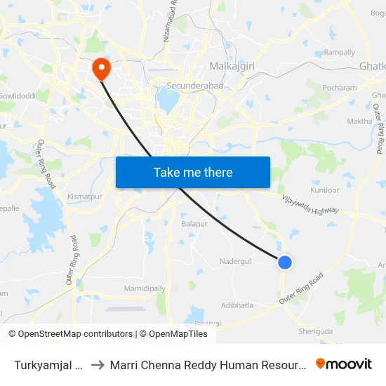 Turkyamjal Twd Mgbs to Marri Chenna Reddy Human Resources Development Institute map