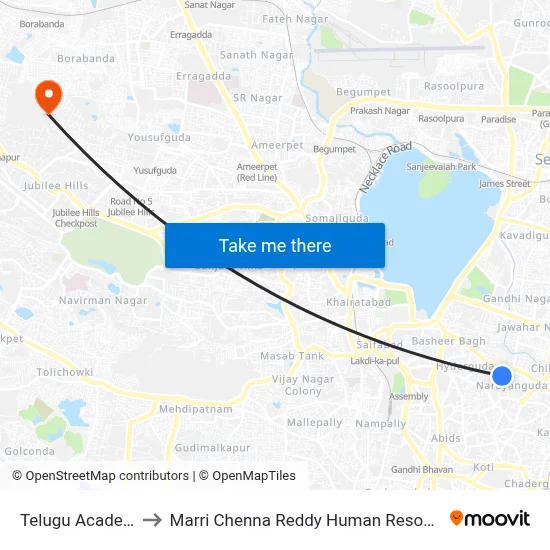 Telugu Academy Twd Koti to Marri Chenna Reddy Human Resources Development Institute map