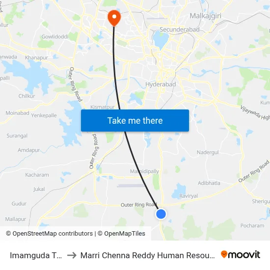 Imamguda Twd Issadan to Marri Chenna Reddy Human Resources Development Institute map