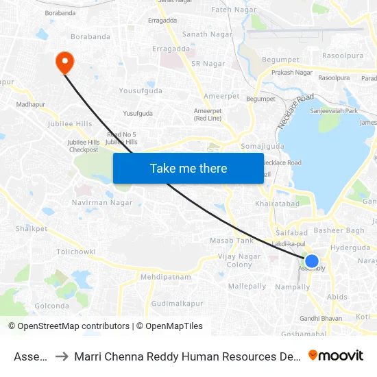 Assembly to Marri Chenna Reddy Human Resources Development Institute map