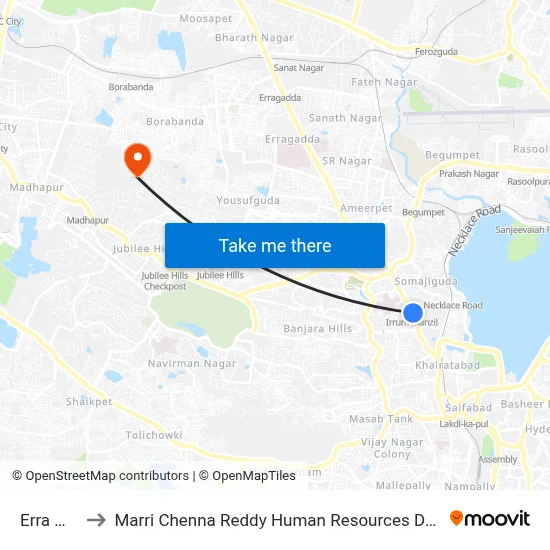 Erra Manzil to Marri Chenna Reddy Human Resources Development Institute map