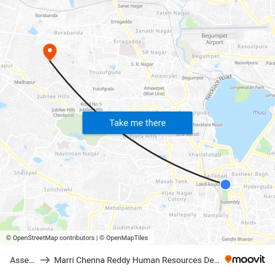 Assembly to Marri Chenna Reddy Human Resources Development Institute map