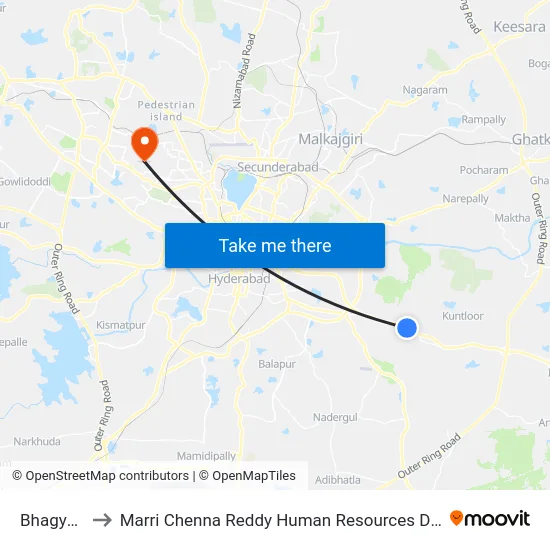 Bhagyalatha to Marri Chenna Reddy Human Resources Development Institute map