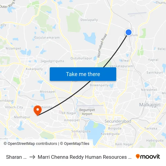 Sharan Nagar to Marri Chenna Reddy Human Resources Development Institute map