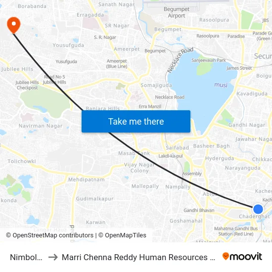 Nimboli Adda to Marri Chenna Reddy Human Resources Development Institute map