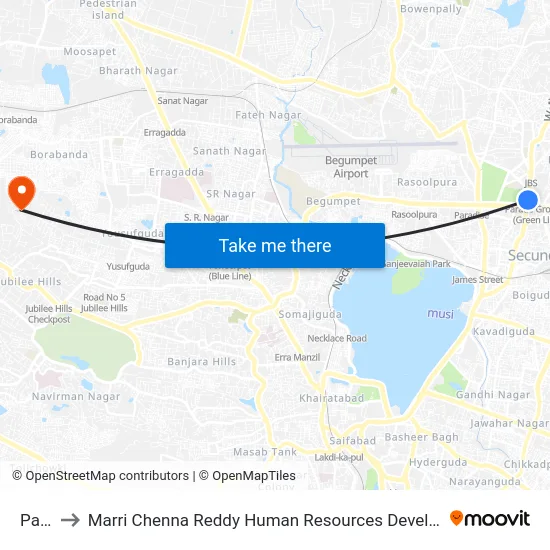 Patny to Marri Chenna Reddy Human Resources Development Institute map