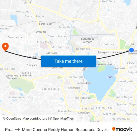 Patny to Marri Chenna Reddy Human Resources Development Institute map