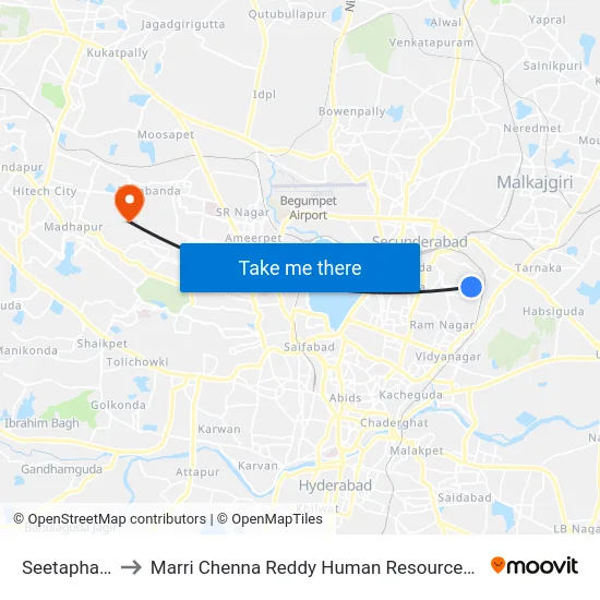 Seetaphal Mandi to Marri Chenna Reddy Human Resources Development Institute map