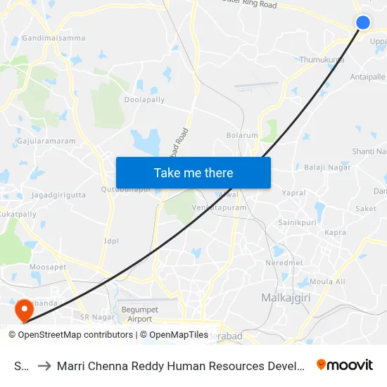 Soul to Marri Chenna Reddy Human Resources Development Institute map