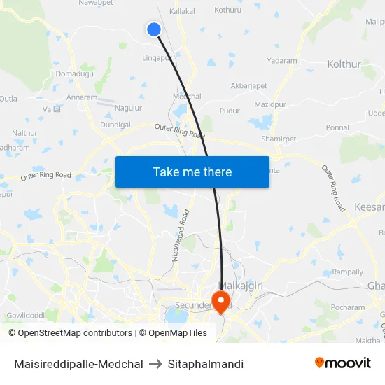 Maisireddipalle-Medchal to सीताफलमंडी map