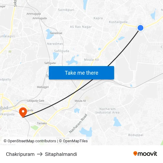 चक्रीपुरम to सीताफलमंडी map