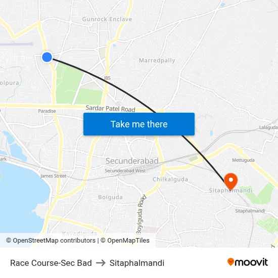 Race Course-Sec Bad to Sitaphalmandi map
