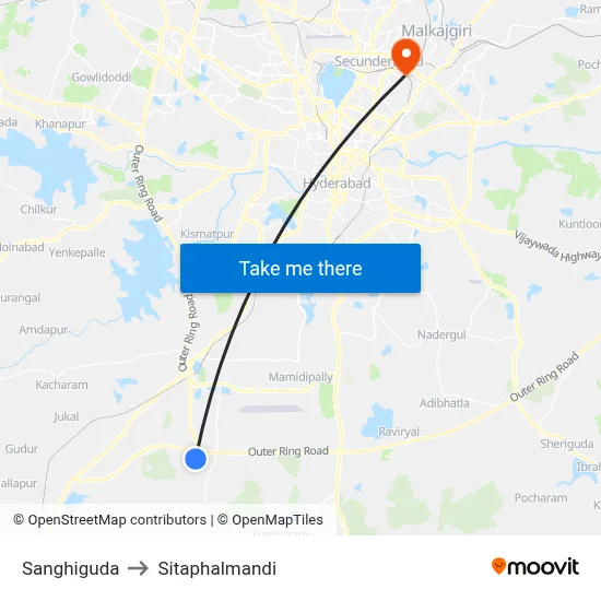 Sanghiguda to Sitaphalmandi map