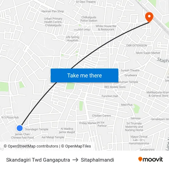 Skandagiri Twd Gangaputra to Sitaphalmandi map